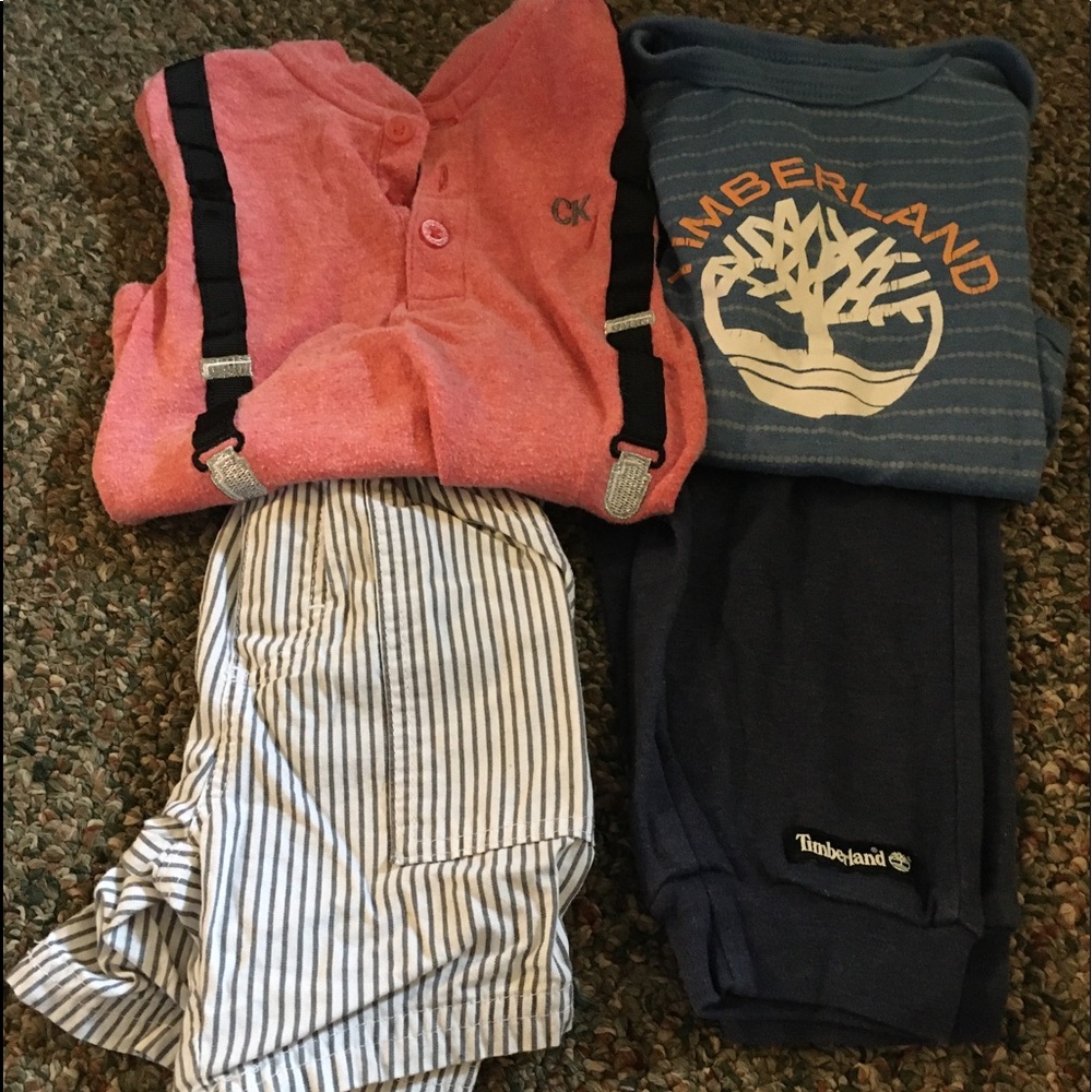 2 outfits 9-12 months Calvin Klein and timberland